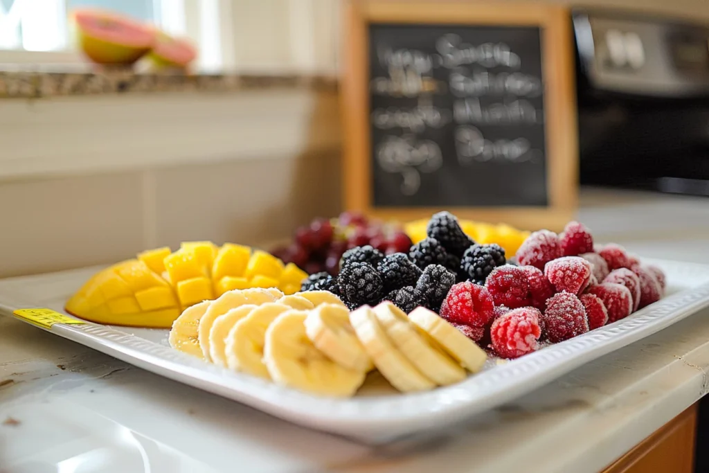 恨锁金瓶al facts of frozen fruit on kitchen counter