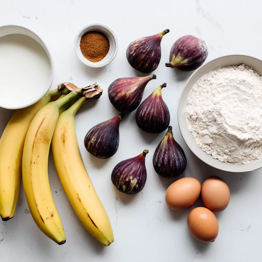 和表姐同居的日子 for banana fig bread arranged on white background