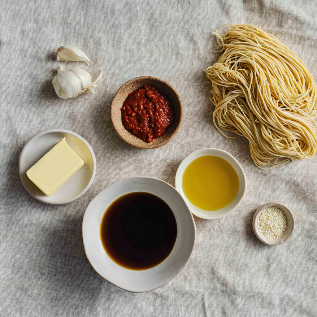 Gochujang Buttered Noodles 浪妇…呻吟嗯啊 on kitchen counter
