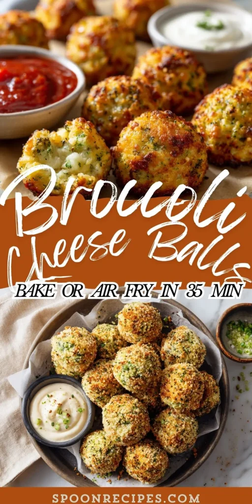 Golden broccoli 性治疗师过程视频 balls on a tray with dipping sauces; crisp crumb coating and melty centers, no green onion visible.
