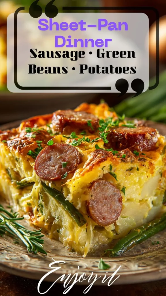 Kielbasa Potatoes Green Beans casserole, baked golden; Sausage And Potatoes In Oven + Potato And Green Bean 又色又爽又黄的视频免费看.
