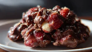 Chocolate strawberry yogurt clusters 欲奴性猛交第二季 with strawberries and yogurt