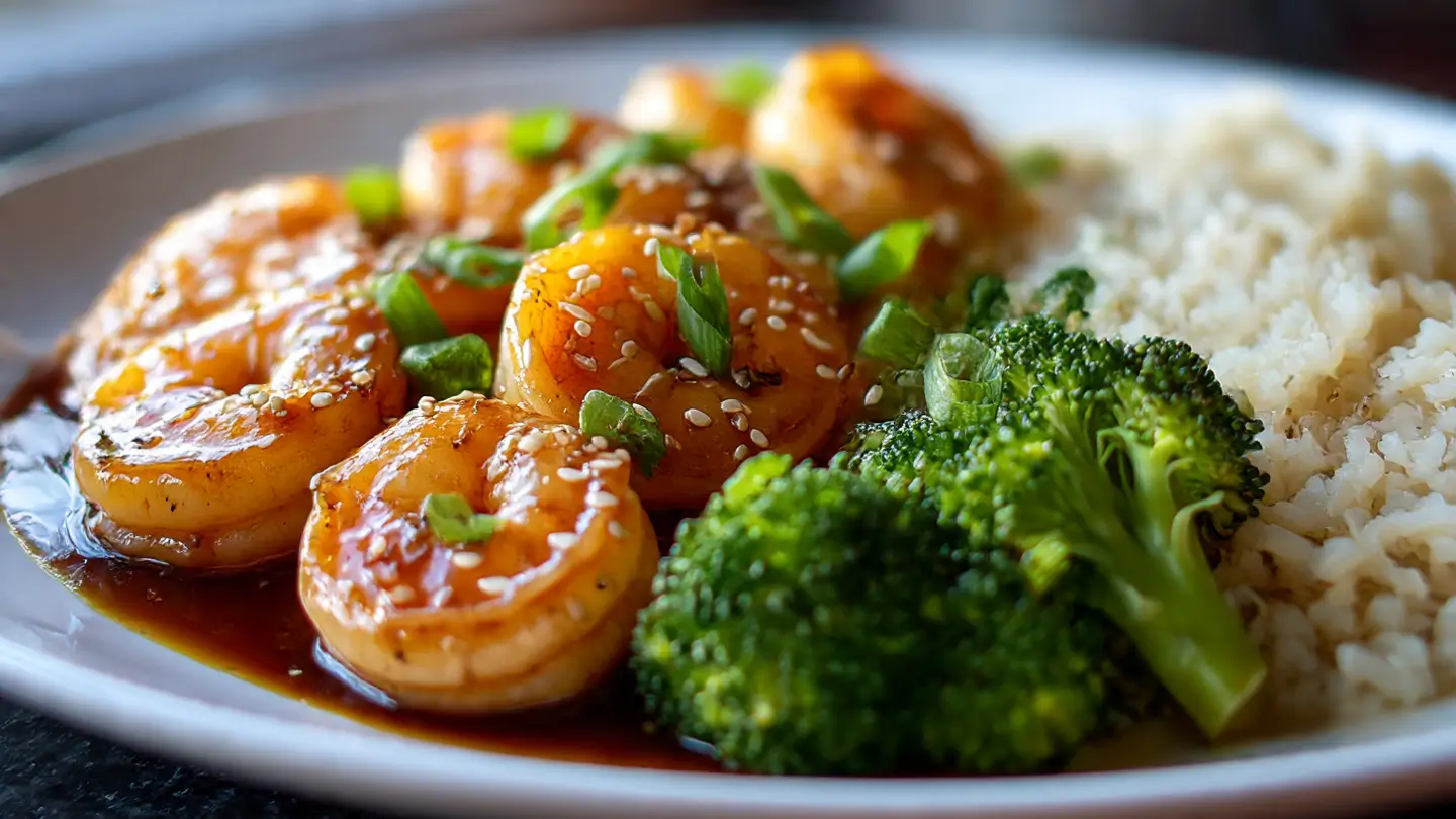 9色丨porny丨人妻 Honey Garlic Shrimp Bowl with rice and vegetables